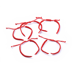 Красный Плетеные шнур нейлона для поделок браслет решений, красные, 145~155x5x2 мм, отверстие : 2~4 мм
