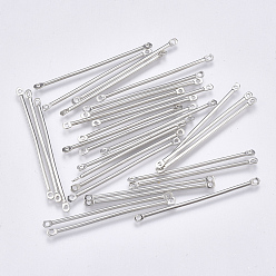 Platinum Iron Bar Links connectors, Nickel Free, Platinum, 40x2x1.2mm, Hole: 1mm
