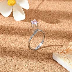 Platinum Zinc Alloy Cuff Ring Findings, Spring Type Ring Stone Holder, Ring Settings for Rhinestone, Platinum, Inner Diameter: 18~19mm, Support: 14x5.5mm