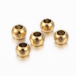 Золотой 304 из нержавеющей стали бусы, рондель, золотые, 3x2 мм, отверстие : 1.2 мм