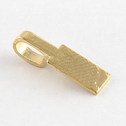 Golden Tibetan Style Alloy Glue-on Flat Pad Bails, Rectangle, Cadmium Free & Nickel Free & Lead Free, Golden, 26x8x1mm, Hole: 8x5mm, about 640pcs/1000g