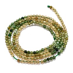 Tourmaline Natural Green Tourmaline Beads Strands, Gradient Color, Faceted, Round, 2mm, Hole: 0.5mm, about 170pcs/strand, 15.35 inch(39cm)