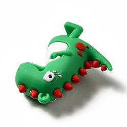 Зеленый лайм Подвески из пвх в форме динозавра, зеленый лайм, 54x43.5x20 мм, отверстие : 3 мм