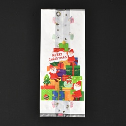 Autres Sacs de bonbons en papier rectangle thème noël, pas de poignée, pour sacs cadeaux et emballages alimentaires, modèle de boîte cadeau, 24.8x10x0.02 cm, 50 pcs /sachet 