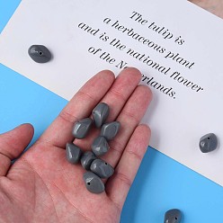 Gris Perles acryliques opaques, nuggets, grises , 12.5x18x13mm, Trou: 1.6mm, environ360 pcs / 500 g
