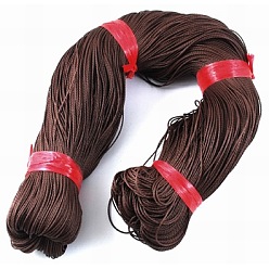 Saddle Brown Round Waxed Polyester Cord, Taiwan Waxed Cord, Twisted Cord, Saddle Brown, 1mm, about 415.57 yards(380m)/bundle