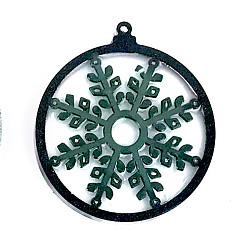 Snowflake Christmas Themed Big Pendant Silicone Molds, Resin Casting Molds, for UV Resin, Epoxy Resin Craft Making, Flat Round, Snowflake Pattern, 117x104x9mm, Hole: 3.8mm