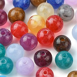 Mixed Color Round Imitation Gemstone Acrylic Beads, Mixed Color, 8mm, Hole: 2mm, about 1700pcs/500g