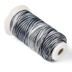 Gray Segment Dyed Round Polyester Sewing Thread, for Hand & Machine Sewing, Tassel Embroidery, Gray, 12-Ply, 0.8mm, about 300m/roll