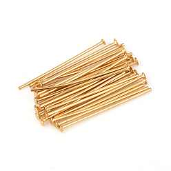 Golden 304 Stainless Steel Flat Head Pins, Golden, 20x0.6mm, Head: 1.4mm