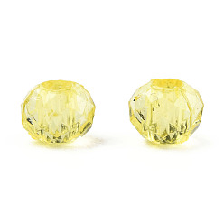 Jaune Champagne Perles acryliques transparentes, facette, rondelle, jaune champagne, 4x3.5mm, Trou: 1.5mm, environ14000 pcs / 500 g