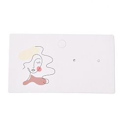 Human Carton rectangle cartes d'affichage de boucle d'oreille, pour présentoir à bijoux, Modèle féminin, 9x5x0.04 cm, environ 100 pcs / sachet 