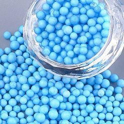 Bleu Ciel Foncé Petites boules de mousse artisanales, ronde, pour la fabrication d'artisanat de vacances de mariage bricolage, bleu profond du ciel, 2.5~3.5mm