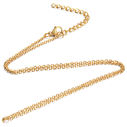 Золотой 304 ожерелье из цепочки из нержавеющей стали, с карабин-лобстерами , золотые, 23.6 дюйм (60 см), 1.6 мм