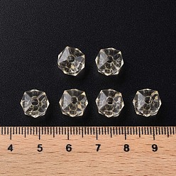 Navajo White Transparent Acrylic Beads, Faceted, Square, Navajo White, 8.5x9.5x9.5mm, Hole: 2.5mm, about 1070pcs/500g