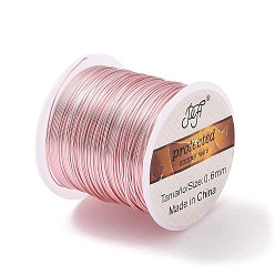 Pink Round Copper Craft Wire Copper Beading Wire, Long-Lasting Plated, Pink, 23 Gauge, 0.6mm, about 59.05 Feet(18m)/roll