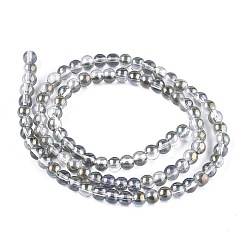 Flamingo Full Rainbow Plated Round Electroplated Glass Beads Strands, Flamingo, 10mm, Hole: 1mm, about 42pcs/strand, 15.4 inch