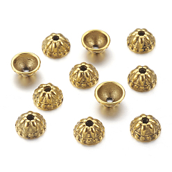 Antique Golden Tibetan Style Alloy Caps, Cadmium Free & Lead Free, Antique Golden, 8x4mm, Hole: 1.5mm