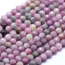 Rubis Perles de rubis / corindon rouge, facette, ronde, 8mm, Trou: 1mm, Environ 49 pcs/chapelet, 15.55 pouce (39.5 cm)