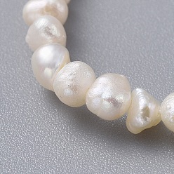 Blanc Colliers de perles d'eau douce naturelle, avec chaînes d'extension en laiton et boîtes à bijoux en papier kraft, blanc, 14.57 pouce (37 cm)