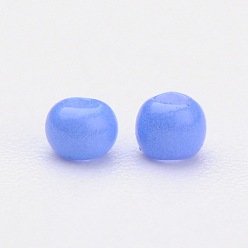 Cornflower Blue 12/0 Grade A Round Glass Seed Beads, Baking Paint, Cornflower Blue, 12/0, 2x1.5mm, Hole: 0.7mm, about 30000pcs/bag