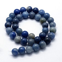Blue Aventurine Natural Blue Aventurine Beads Strands, Round, 4mm, Hole: 0.6mm, about 95pcs/strand, 14.76 inch(37.5cm)