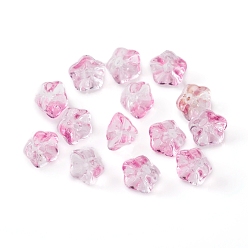 Pink Electroplate Glass Beads, Trumpet Flower, Pink, 8.5x8x5.5mm, Hole: 1mm