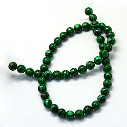Dark Green Synthetic Turquoise Gemstone Bead Strands, Round, Dyed , Dark Green, 6x5.5~6mm, Hole: 1.5mm, about 67pcs/strand, 14.9 inch
