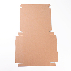 BurlyWood Kraft Paper Folding Box, Square, Cardboard box, Mailing Boxes, BurlyWood, 59x38.5x0.2cm, Finished Product: 25x25x3cm