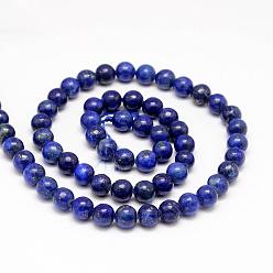 Lapis Lazuli Natural Lapis Lazuli Round Beads Strands, Dyed, 6mm, Hole: 1mm, about 63pcs/strand, 15.5 inch