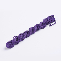 Purple Nylon Thread, Nylon Jewelry Cord for Custom Woven Bracelets Making, Purple, 2mm, about 13.12 yards(12m)/bundle, 10bundles/bag, about 131.23 yards(120m)/bag