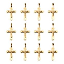 Golden Golden 304 Stainless Steel Crucifix Cross Big Pendants for Easter, 49x33mm, Hole: 12mm