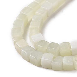 New Jade Natural New Jade Beads Strands, Cube, 4x4x4mm, Hole: 1mm, about 91~94pcs/strand, 15.47''(39.3cm)