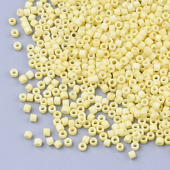 Желтый Цилиндр для выпечки краски бисер, единый размер, желтые, 1.5~2x1~2 мм, отверстие : 0.8 мм, около 4000 шт / упаковка, о 50 г / мешок