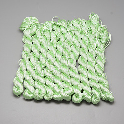Aquamarine Braided Polyester Cords, Aquamarine, 1mm, about 28.43 yards(26m)/bundle, 10 bundles/bag