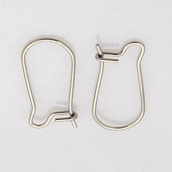Stainless Steel Color 316 Surgical Stainless Steel Hoop Earrings, Stainless Steel Color, 21 Gauge, 25x12mm, Pin: 0.7mm