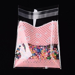 Бледно-Розовый Прямоугольник ОПП целлофановые мешки, розовый жемчуг, 14x9.9 см, односторонняя толщина: 0.035 мм, внутренняя мера: 11x9.9 см, около 95~100 шт / упаковка