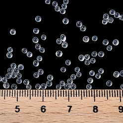 Clair Perles de rocaille en verre, couleurs transparentes, pour la décoration d'art d'ongle, pas de trous / non percés, ronde, clair, 2~2.5 mm, sur 450 g / sac