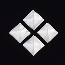 Antique White Resin Cabochons, Imitation Shell, Square, Antique White, 16.5x16.5x5mm