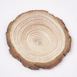 Papaye Cabochons en bois non finis non teints, tranche de bois, anneau d'arbre, papayawhip, 62~77x4~5mm