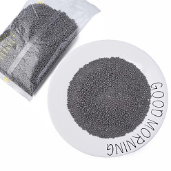 Серый 11/0 чешский непрозрачный стеклянный бисер, lustered, круглые, серые, 2.2x1.5 мм, отверстие : 0.7 мм, о 500 г / мешок