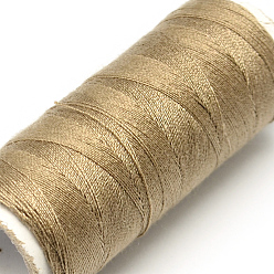 Tan 402 Polyester Sewing Thread Cords for Cloth or DIY Craft, Tan, 0.1mm, about 120m/roll, 10rolls/bag