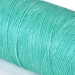 Turquoise Waxed Polyester Cord, Micro Macrame Cord, Waxed Sewing Thread, Flat, Turquoise, 0.8mm, about 284.33 yards(260m)/roll