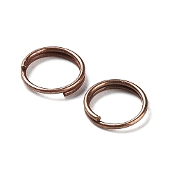 Красная Медь Латунные разрезные кольца, кольца с двойной петлей, Красная медь, 7x1.2 мм, около 5.8 мм внутренним диаметром