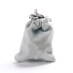 Light Grey Rectangle Velours Jewelry Bags, Light Grey, 8.8x7cm