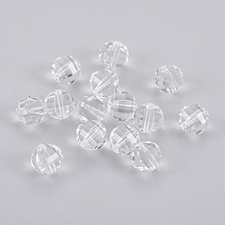 Clair Imitations de perles de cristal autrichien, grade de aaa, facette, ronde, clair, 8mm, Trou: 0.9~1mm