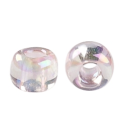 (171L) Dyed Light Pink Transparent Rainbow Toho perles de rocaille rondes, perles de rocaille japonais, (171 l) arc-en-ciel transparent teinté rose clair, 11/0, 2.2mm, Trou: 0.8mm, environ5555 pcs / 50 g