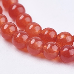 Mixed Color Natural Jade Bead Strands, Dyed, Round, Mixed Color, 8mm, Hole: 1mm, about 48pcs/strand, 14.9 inch