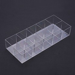 Clear 10 Compartments Rectangle Plastic Bead Storage Containers, No Caps, Clear, 12.8x31.6x5.8cm