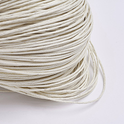 Beige Chinese Waxed Cotton Cord, Macrame Bracelet Necklace Jewelry Making, Beige, 1mm, about 76.55~82.02 yards(70~75m)/small bundle, about 382.76~410.1 yards(350~375m)/big bundle